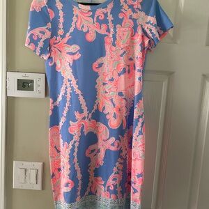 Lilly Pulitzer Blue and Pink Floral Mini Dress